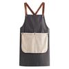 Detachable Towel Apron Waterproof Oil-Proof Fabric Thickened Kitchen Apron with Cross-Back Straps Breathable Adjustable