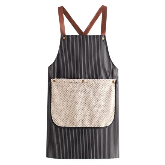 

Detachable Towel Apron Waterproof Oil-Proof Fabric Thickened Kitchen Apron with Cross-Back Straps Breathable Adjustable Bib Apron for Cooking Baking