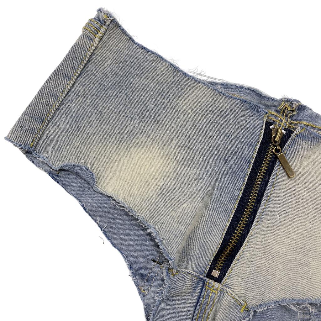 Plus Size Low Rise Women's Denim Shorts High Elasticity Distressed Shorts Casual Sexy Style Denim Shorts For Summer Fashion