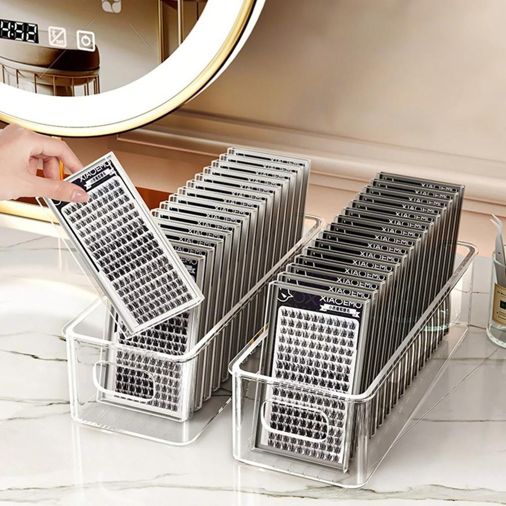 1pcs Tweezer Holder Makeup Organizer Transparent Rectangle Vertical Eyelash Extension Tool Storage Box Glue Manicure Salon Tools