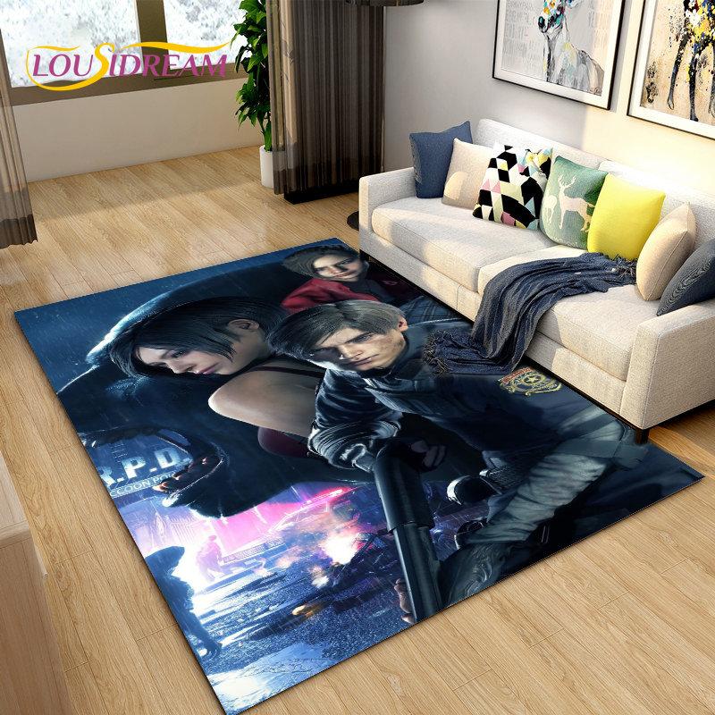 Resident Evil Game Gamer Area Rug Large,Carpet Rug for Living Room Bedroom Sofa Doormat Decoration,Kitchen Non-slip Floor Mat 3D