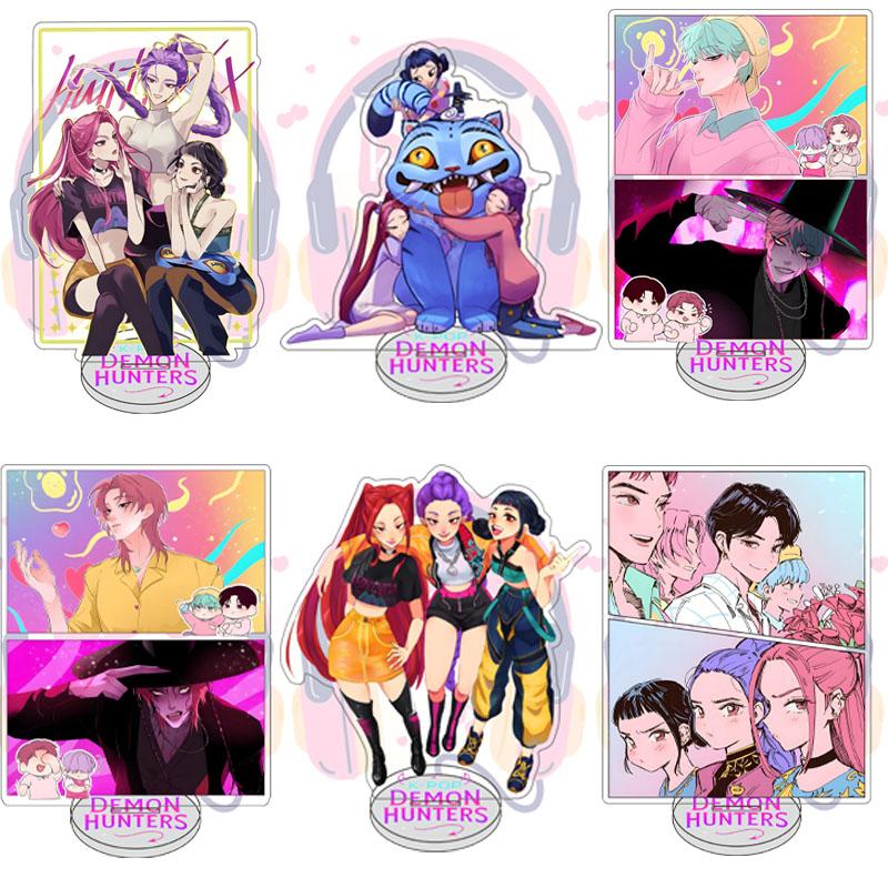Dämonenjäger Huntrix K-Pop Saja Boys Acrylständer Modelle Desktop Ornamente Rumi Zoey Mira Verkaufte Meine Seele Dekorationen Fans Geschenke