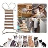 Mueble de Actividad para Gatos Montado en la Pared Centro Rascador Escalador y Puente de Madera y Sisal con Escalones de Cuerda para Gatitos y Gatos Adultos