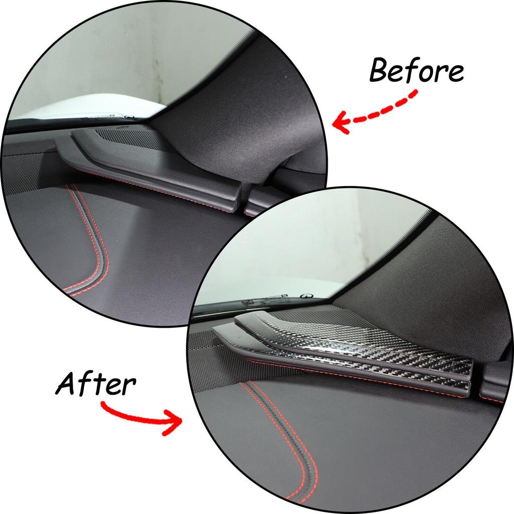6x Carbon Fiber Car Dashboard Side Panel Trim Accessories For Corvette C8 20-24