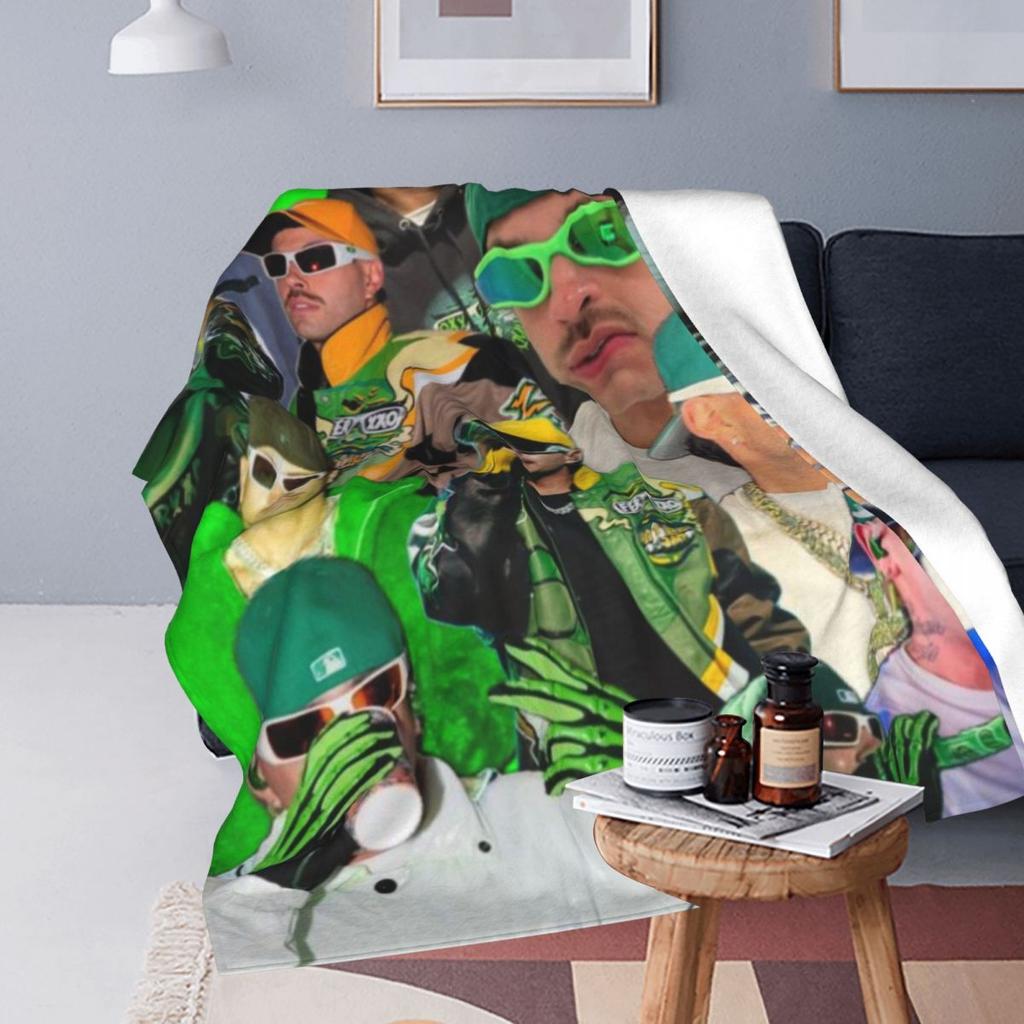 F-Feid Ferxxos Flannel Blankets Quality Super Soft Music Singer Throw Blanket Autumn Travel Office Bedroom Graphic Bedspread