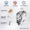 Vnox Vintage Eagle Claw Adjustable Ring for Men, Punk Style Sliver Color Opening Ring, Cool Hip Hop Party Gift, 12mm Wide