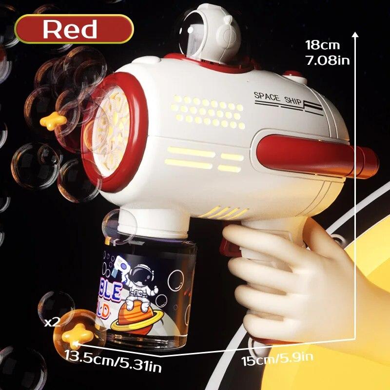 Bubble Gun Rakett Soap Spaceman Bubbles Machine Julegave Gun Shape Automatisk blåser med lette Pomperos leker for barn