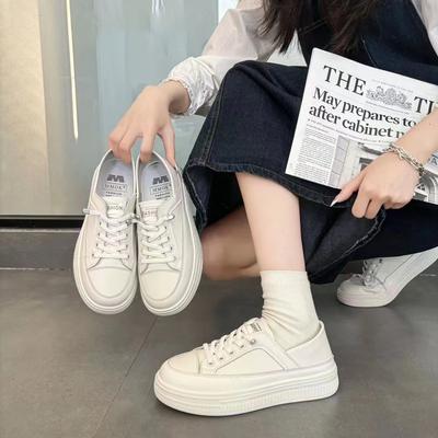 Women Korean Style Thick Soled Comfortable Casual Sports Sneakers for Women Flat White Running Vulcanized Shoes for Women