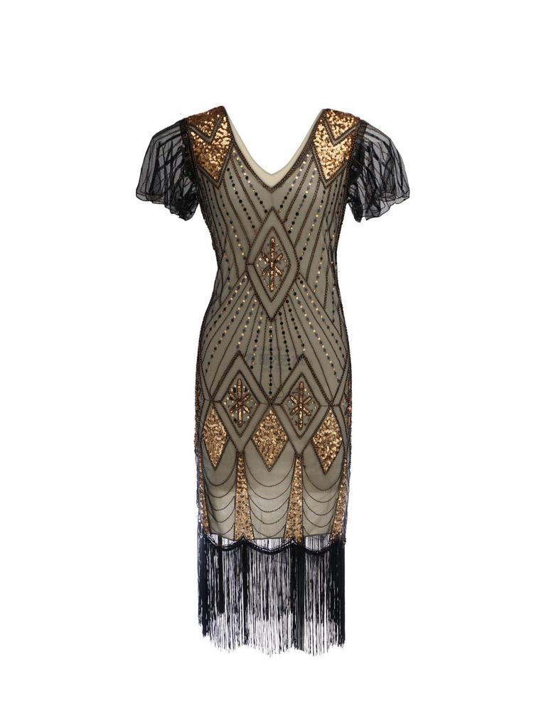 Vintage 1920s Sequin Evening Dress - High-end European & American Design