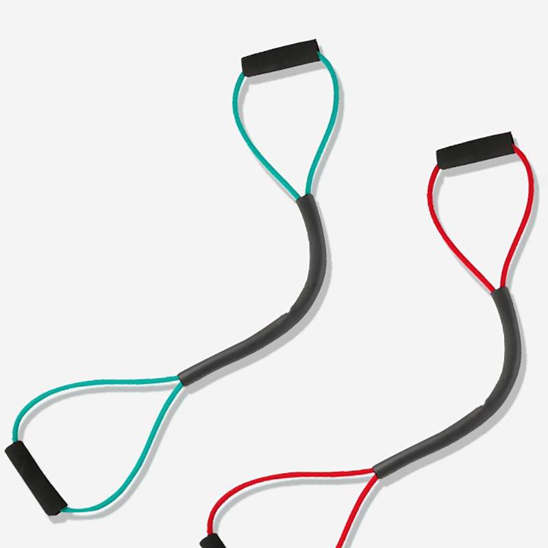 8-Shaped Tension Rope Rubber Resistance Band Exercise Elastic Band With Handles Boxing Tension Belt For Leg Thigh Home