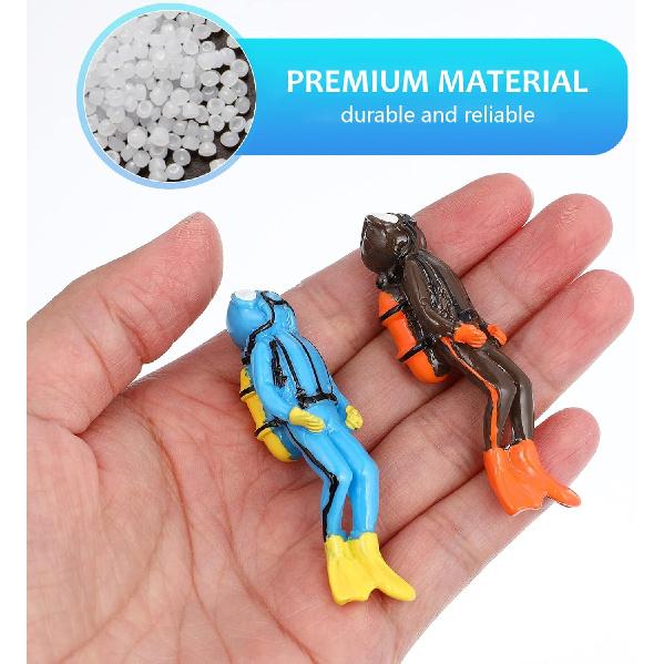 Mipcase 4Pcs Scuba Diver Figurines Scale Models People Set Mini Swimmers Figurines Plastic Scuba Diver Toy Figures for Miniature Sand Table Ocean