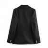 Autumn European & American High Street Women's Slim Fit Suit Jacket with Golden Buttons
