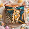 Edvard Munch The Scream Abstract Cushion Cover Plush Fabric Soft Double-Sided Printed Sofa Warm Winter Home Gift Pillow Cover