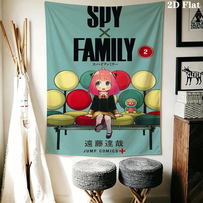 Spy X Family Teamwork Action Tapestry Fashion Print Wallmounted Background Cloth Wall Covering Decoration Soft