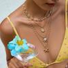 4-piece Layer Ocean Theme Necklace For Women Gold Starfish Shell Conch Pendant Vintage Boho Choker Chain Beach Jewelry Gift