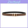Genuine Leather Doublesided Womens Belt With Square Alloy Buckle For Casual Wear