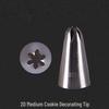 9 Assorted Medium-Sized Seamless Stainless Steel 304 Piping Nozzles for Cookies & Cake Cream