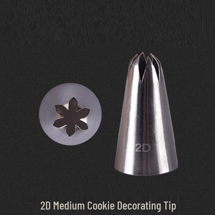 9 Assorted Medium-Sized Seamless Stainless Steel 304 Piping Nozzles for Cookies & Cake Cream