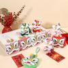 New Year Plush Lion Figurine With Embroidered Features For Chinese Festival Decor