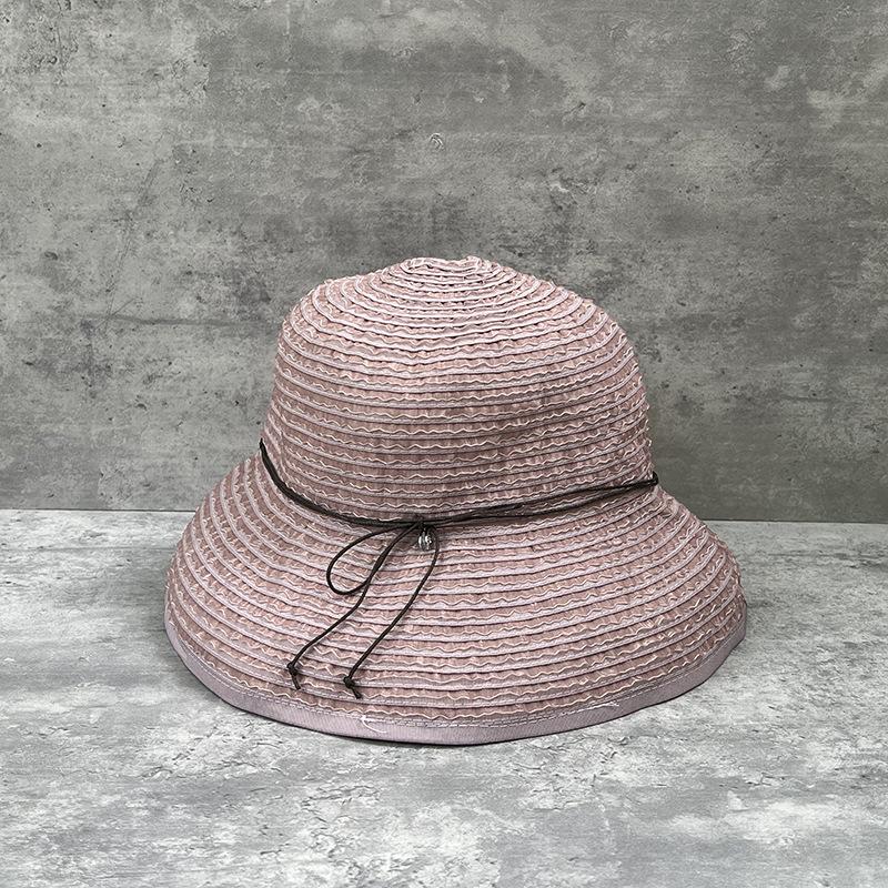 Japanische Schleife Süßer Fischerhut Damen Sommer Strand Krempe Reise Sonnenschutz Vielseitiger leichter Stoffhut