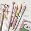 4 st Kreativ Kärlekshjärta Gelpenna Valp Kanin Katt Björn Mönster Skrivpenna 0,5 mm Svart Penna Kontorsmaterial
