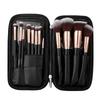 12 Black PU Zipper Bag Makeup Brush Set Soft Loose Powder Foundation Brush Eyeshadow Brush Beauty Tools