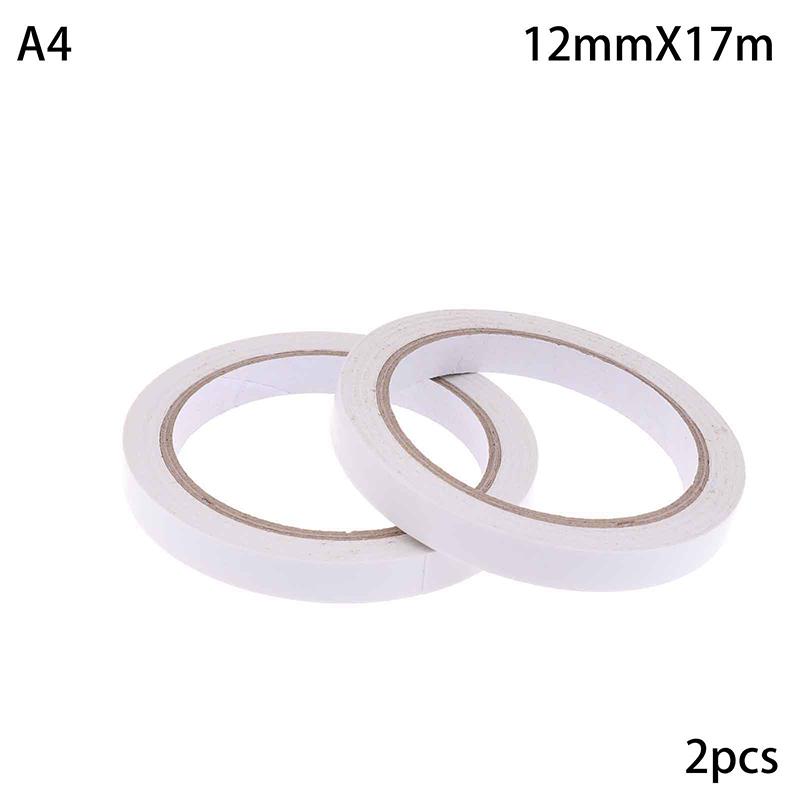 2Rolls 17M Double Sided Tape Strong Double Faced Powerful Hand Tearing Adhesive Tape For Mounting Fixing Pad Sticky Paper