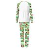 Christmas Family Matching Pajama Set with Printed Round Neck Long Sleeve Top and Pants for Parents and Kids