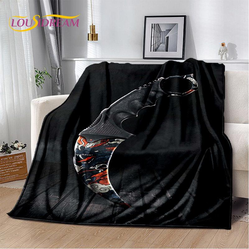 CS,knife,Swiss Knife Sword Games Soft Plush Blanket,Flannel Blanket Throw Blanket for Living Room Bedroom Bed Sofa Picnic Cover