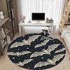 1PC Bat Night Sky Office Round Area Rug, Mat Suitable For Office, Under Office Chairs Bedroom Living Room Home Decor, Room Deco