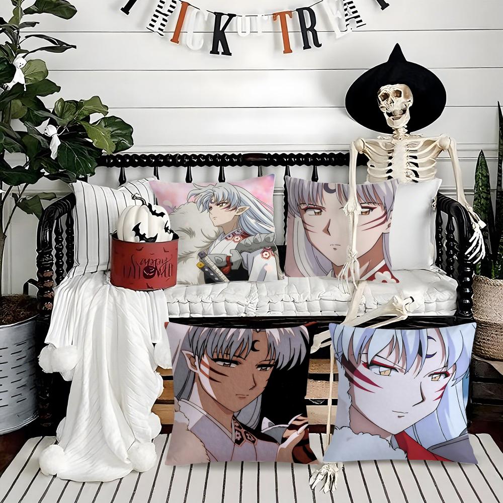 Anime Cool L-Inuyasha Sesshomaru Pillow Case Printing Pillowcase Living Room Sofa Cushion Cover Bedroom Room Decor