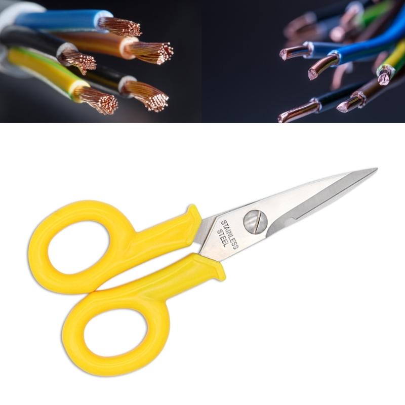 Portable Stainless Electrician Scissors Heavy Duty Shears Multi-purpose Cutter Blade for Electricians Working Tools