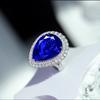 Nischen-High-End-Design Saphirfarbe Schatz Wassertropfenring Damen-Öffnungstemperament Vielseitiger Ring Luxus Exquisit
