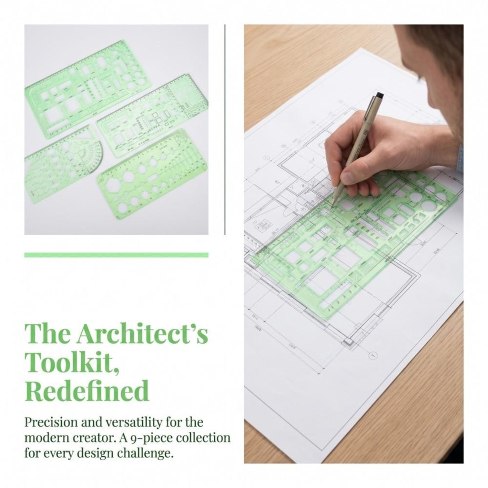 6 Sets Architecture Draft Template Rulers DIY Craft Template  General Drawing Creation