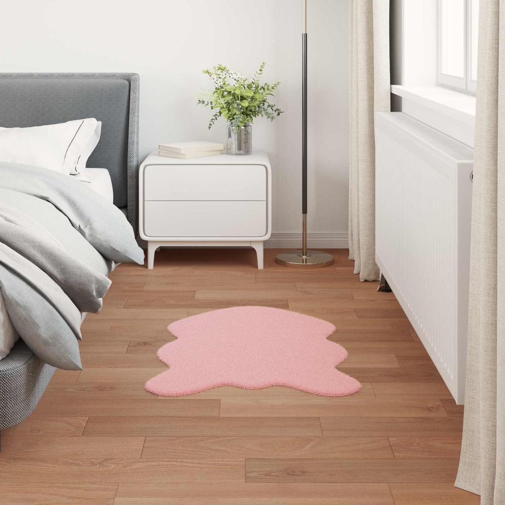 Non Slip Artificial Rabbit Fur Rug OLITE Pink