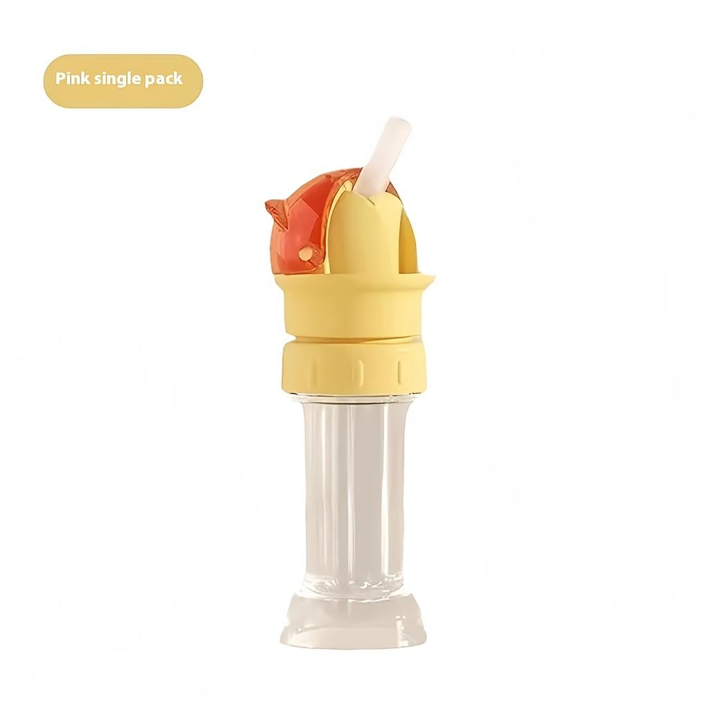 

[Leak-Proof | Durable] Leak-Proof Durable Portable Sports Water Bottle with Straw | PP Material, Green & Yellow Design 1PC рожевий