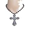 Punk Style Cross Pendant Necklace For Women With Electroplated Alloy Jewelry