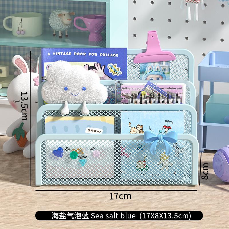 

Dopamine Aesthetic Metal Mesh Desk Organizer,3-Tier Grid Storage Box for Stationery,Soft Pastel Cute Wire Cube for Office&Home