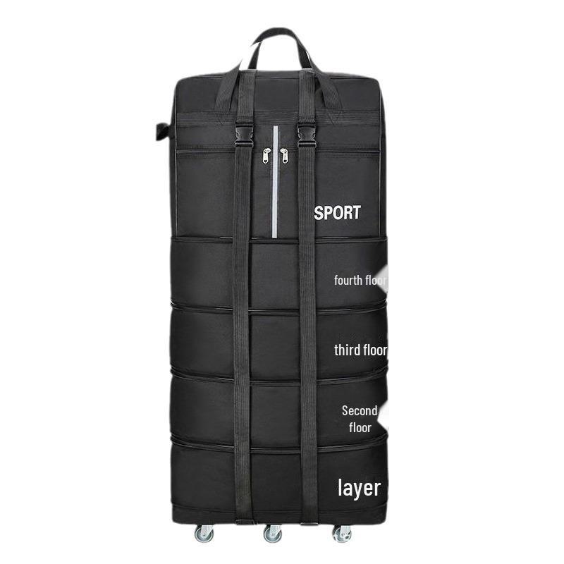 Waterproof Foldable Luggage Bag with Wheels: 158L Capacity, Retractable Handle
