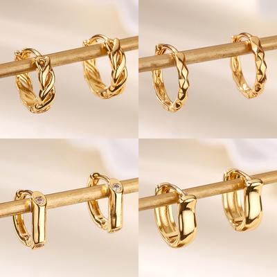 Vintage kroucené náušnice pro ženy z nerezové oceli ve zlaté barvě Geometrické náušnice Trend Svatba Šperky Pendientes