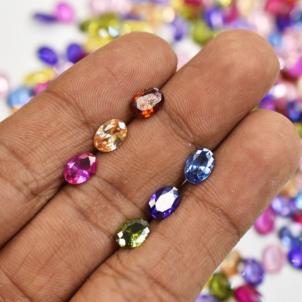 

Lot Natural Multicolor Sapphire 10.8ct Oval Cut 7x5mm Certified Loose Gemstones 7 mm approx. різнокольоровий