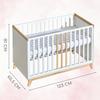 Nordic 2-in-1 Baby Cot 120x60 Cm - Wooden Bed for a Child + Barrier
