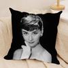 Federa Cuscino Classica A-Audrey H-Hepburn Peluche Corto Setoso Cerniera Invisibile Antipolvere Federa Cuscino Divano Per Decorazione Casa