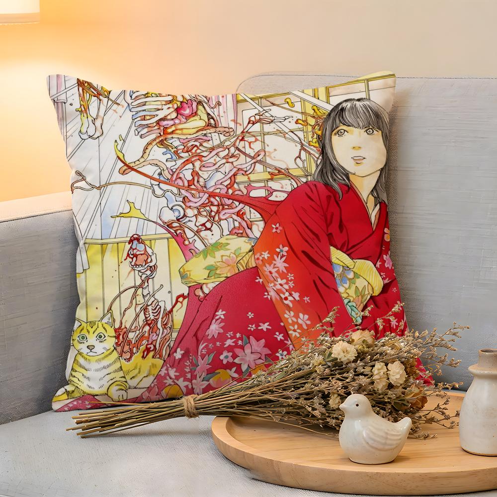 Cushion Cover  Linen  SkinFriendly Soft Decorative Case For Sofa Home Decor Funny SShintaro Kago Art Pillow Cover