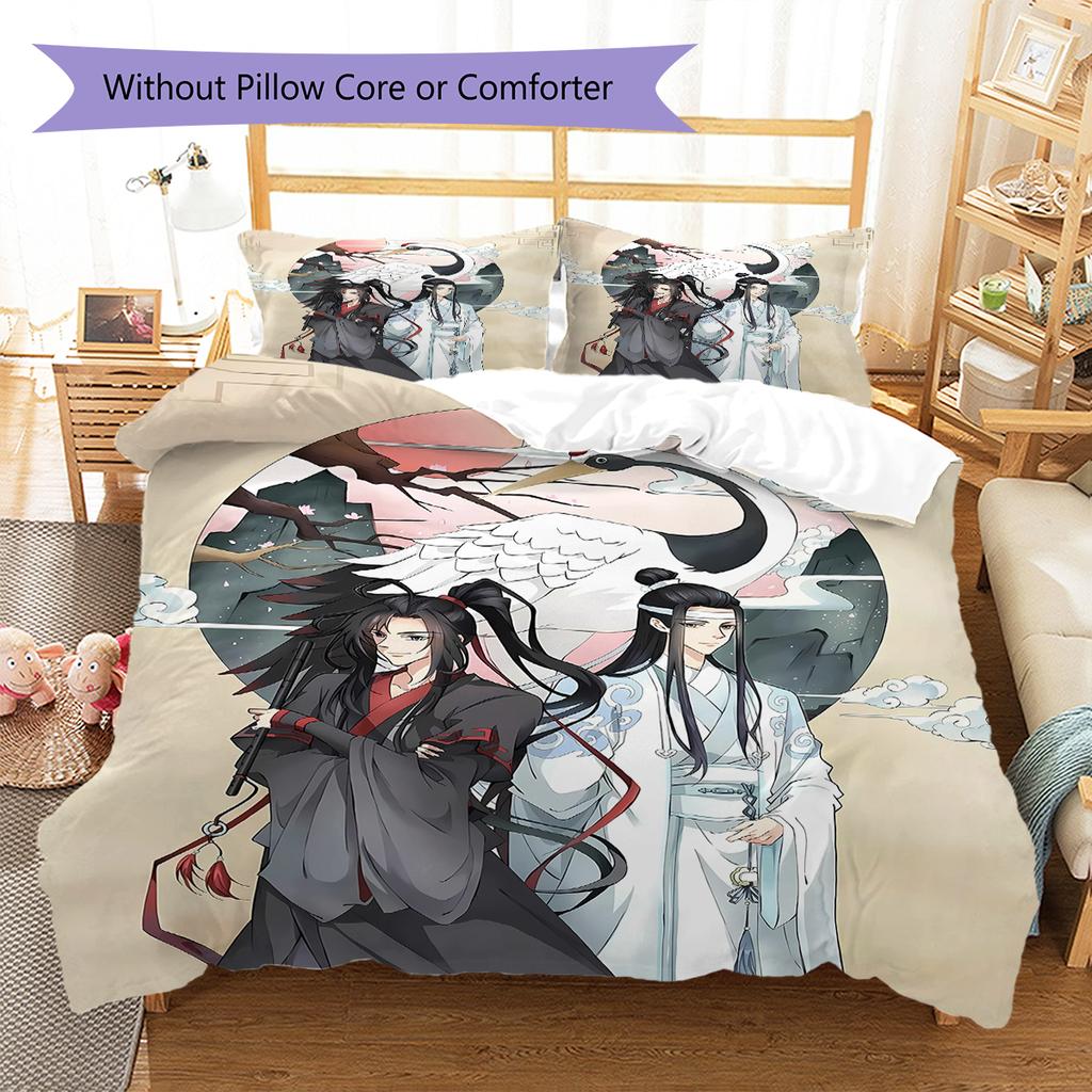 Grandmaster Pattern Bedding,Quilt Set Quilt Cover Pillowcase Home Birthday Gift (1 * duvet cover + 2 * pillowcase, without core)