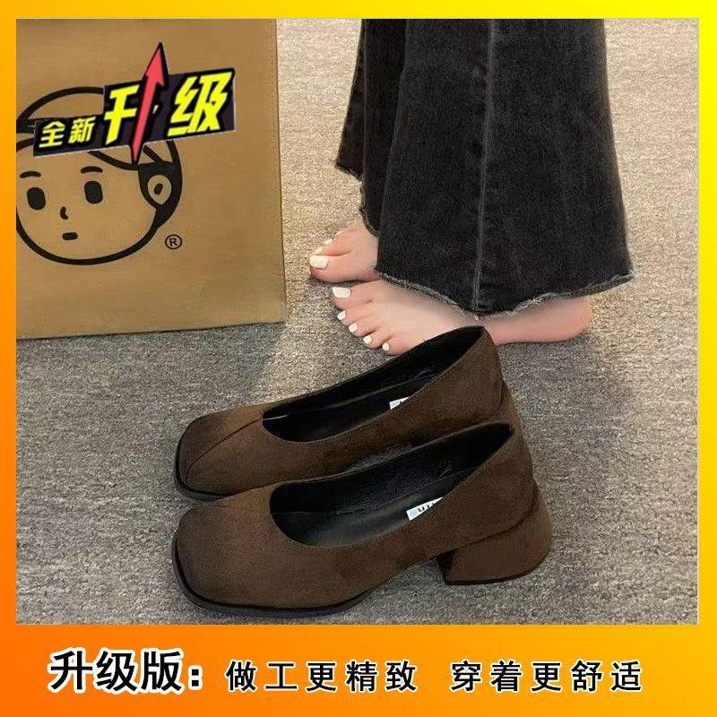 Thick heel Mary Jane small leather shoes late evening temperament high heels 2025 autumn new high-end retro single shoes women