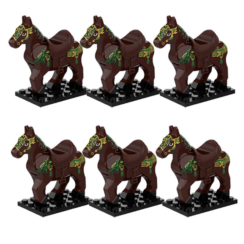 MOC Medieval Military Building Blocks Cavalry Regiment Knight Horse Animal Accessories Set Mini Bricks Buy Goods Boy Toy Gift