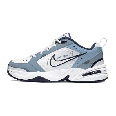 Air Monarch 4 Pelle PU Aumento Altezza Aumento Altezza Scarpe da Ginnastica Basse Chunky Unisex Blu Bianco 415445-102(TeamS-QD)