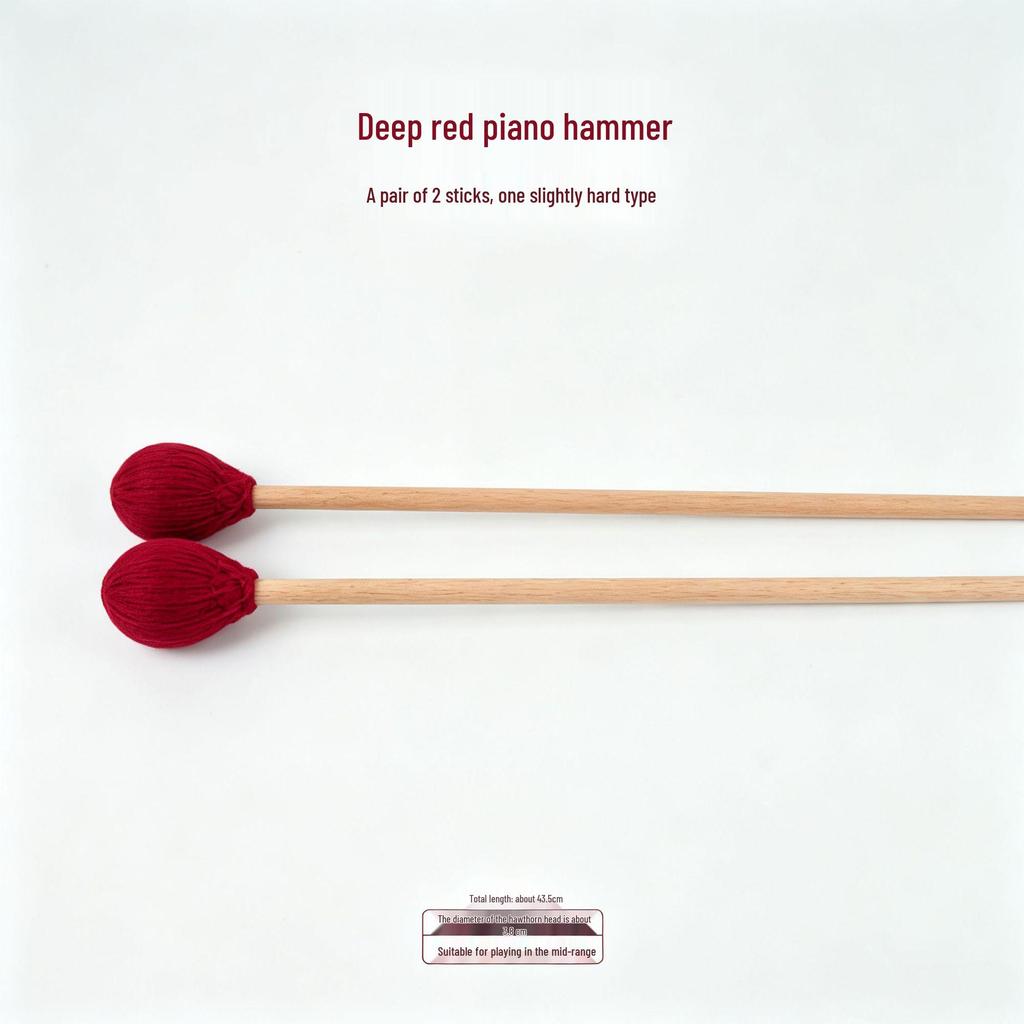 Professional Beech Wood Mallets with Wool Yarn Heads - Soft, Medium, Hard for Marimba & Xylophone