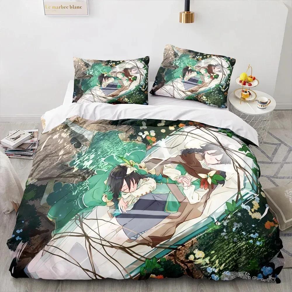 Gioco Genshin Impact Comforter Bedding Sets Quilt Bed Cover Duvet Cover Pillow Case Sets Bambini Taglia Adulto